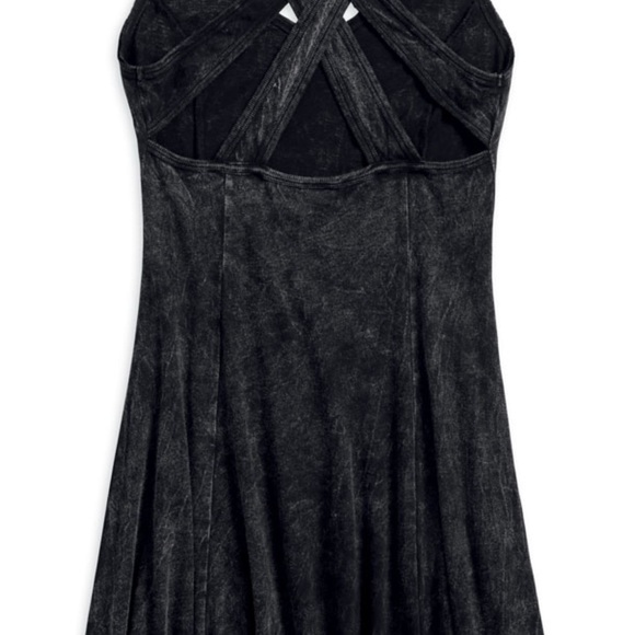 Harley-Davidson® Women's Back Strap Snow Wash Casual Dress, Black - Picture 2 of 12